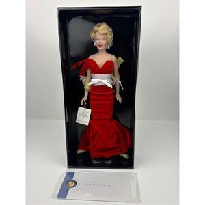 NEW Franklin Mint Marilyn Monroe Doll Starlet Red Velvet 16" LE/1000 NRFB